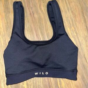 WILO Base Ribbed Scoop Back Sports Bra (Black)